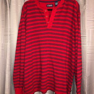 Chaps Men's Striped Waffle-Knit Henley Shirt